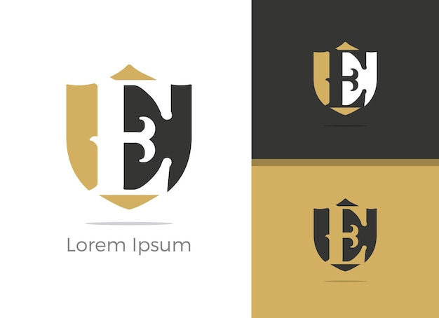 Safety and Security E letter logo design, letter E in shield vector icon,