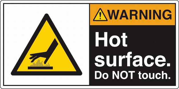 Safety Sign Caution Hot Surface Contact May Cause Burn Do Not Touch Heat Resistant Gloves Required