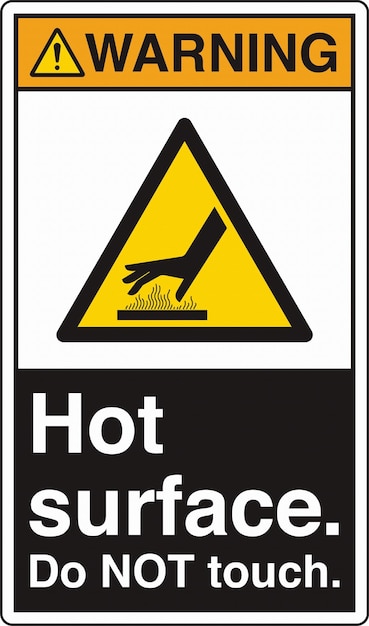 Safety Sign Caution Hot Surface Contact May Cause Burn Do Not Touch Heat Resistant Gloves Required