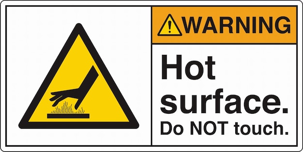 Safety Sign Caution Hot Surface Contact May Cause Burn Do Not Touch Heat Resistant Gloves Required