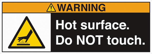 Safety Sign Caution Hot Surface Contact May Cause Burn Do Not Touch Heat Resistant Gloves Required