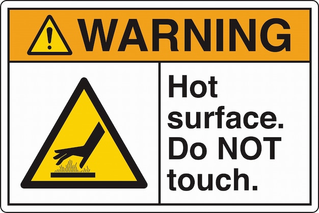 Safety Sign Caution Hot Surface Contact May Cause Burn Do Not Touch Heat Resistant Gloves Required