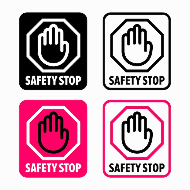 Vector safety stop (hand blocking) symbol