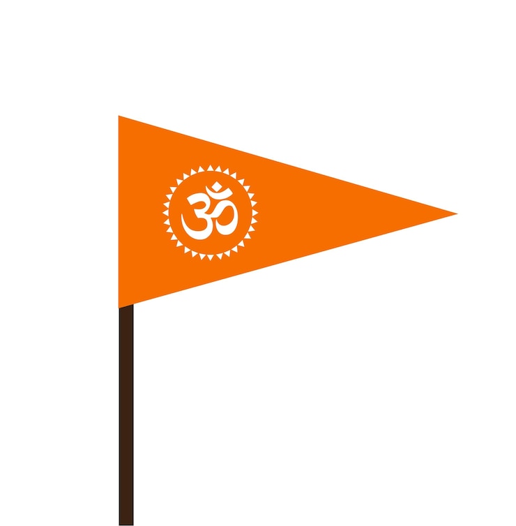 वेक्टर saffron flag bhagva zenda with om form vector