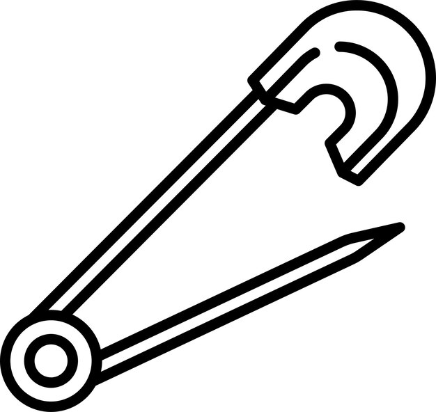 Safty pin outline vector illustratie