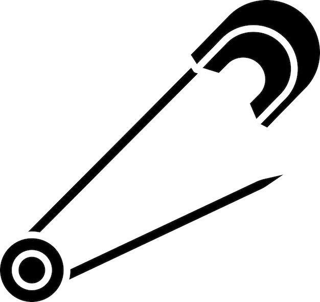 Safty pin vaste glyph vector illustratie