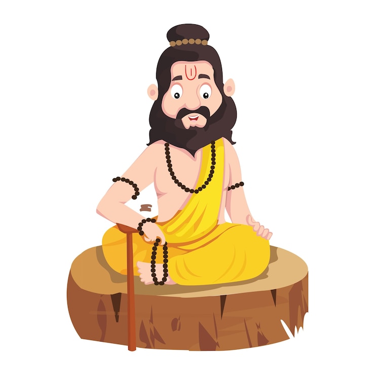 वेक्टर a sage sitting and worshipping