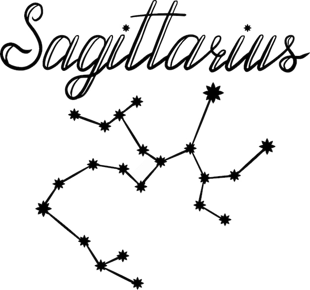 Vector sagittarius constellation vector