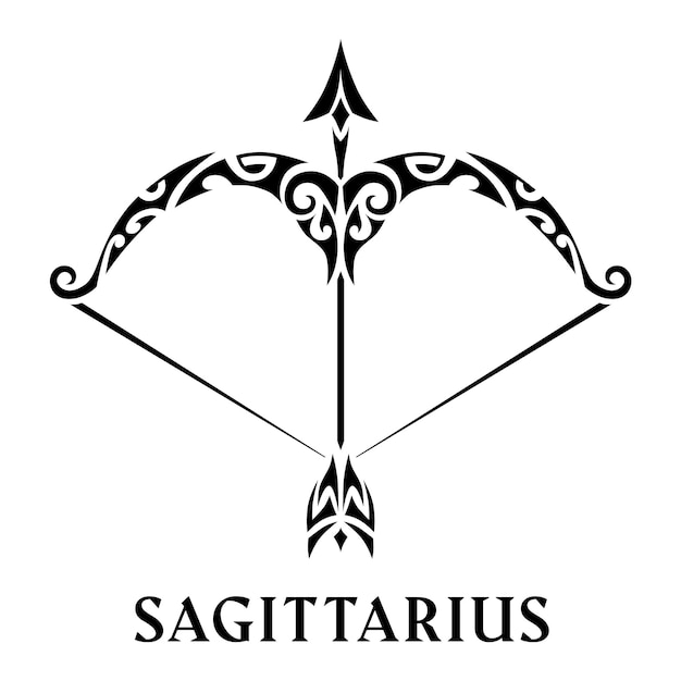 Sagittarius tattoo maori tribal style horoscope astrological zodiac sign