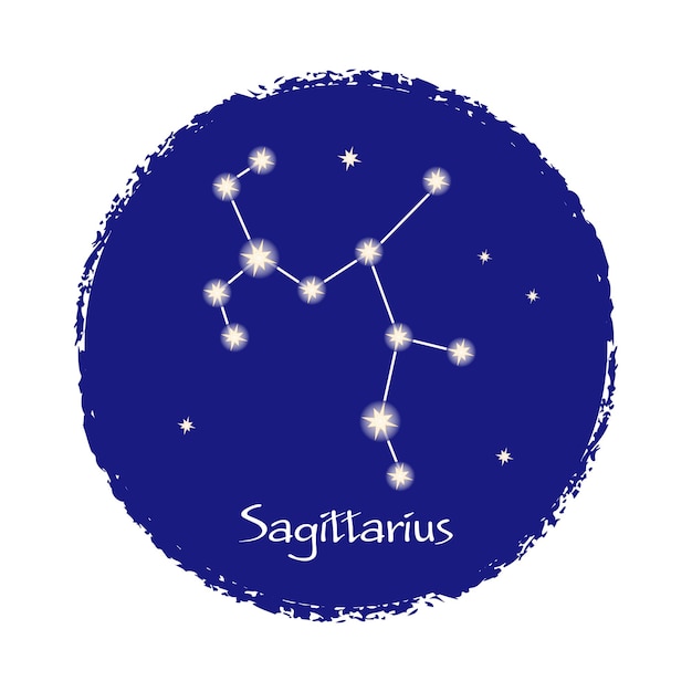 Vettore segno della costellazione dello zodiaco del sagittario