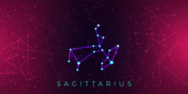 Vector sagittarius zodiacal constellation