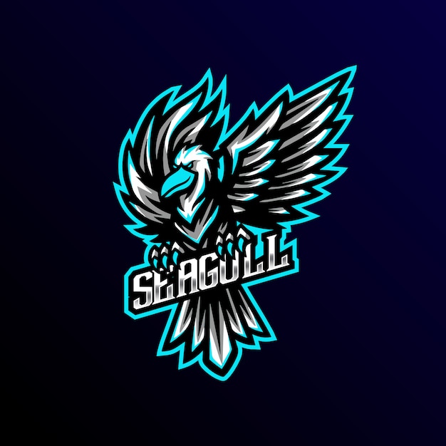 Vector sagull mascot logo gaming esport