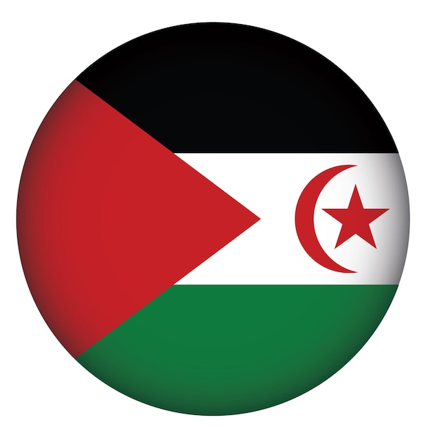 Sahrawi Arab Democratic Republic Flag Round Shape Illustration Vectors