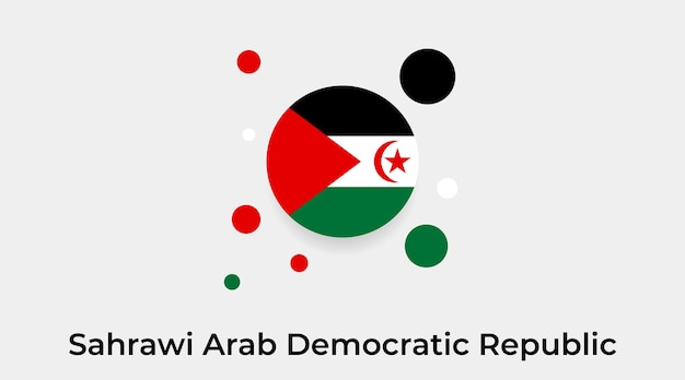 Sahrawi Arabische Democratische Republiek vlag zeepbel cirkel ronde vorm pictogram vectorillustratie