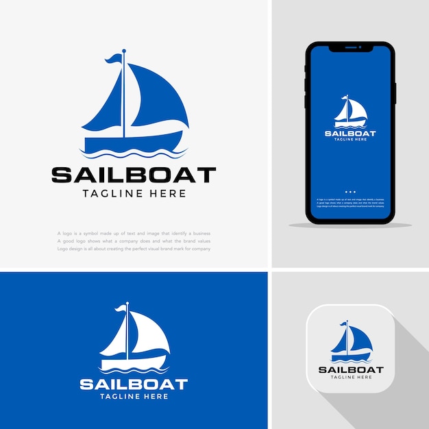 sail boat logo design inspiration vector