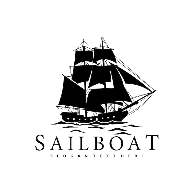 SAIL BOAT LOGO ICON ILLUSTRATION DESIGN VECTOR