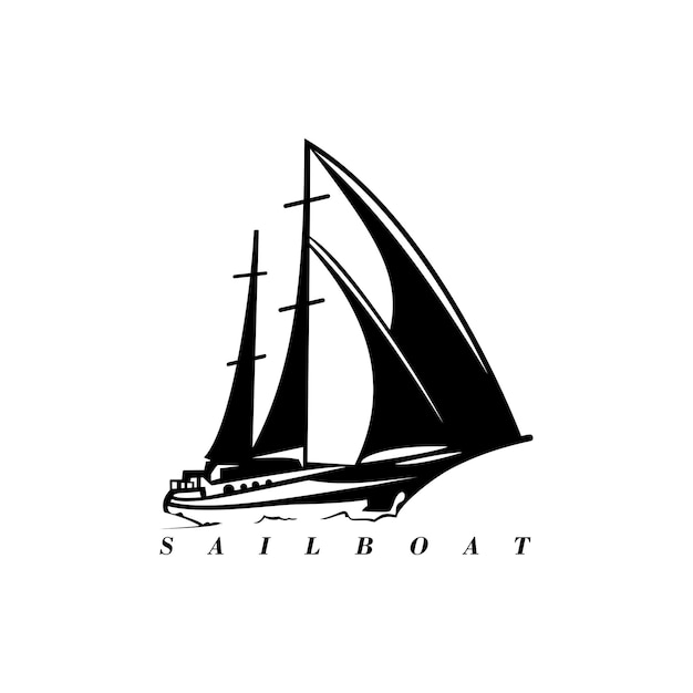 SAIL BOAT LOGO ILLUSTRATION DESIGN VECTOR