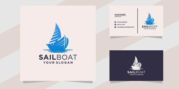 Vector sail boat logo template