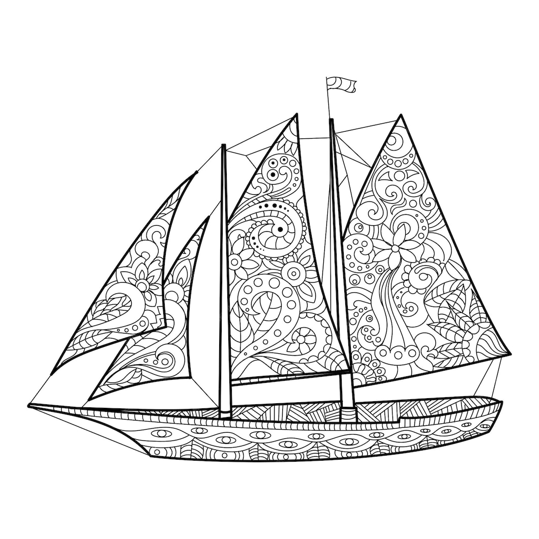 sailboat adult coloring book