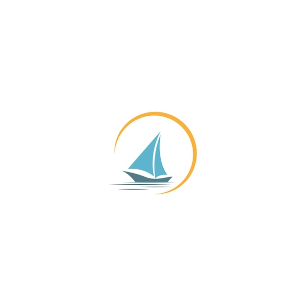 Sailboat icon logo design illustration