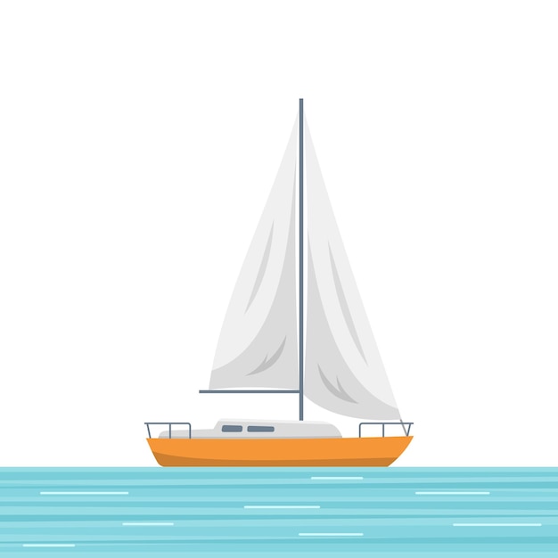 Vector sailboat isolated vector illustration