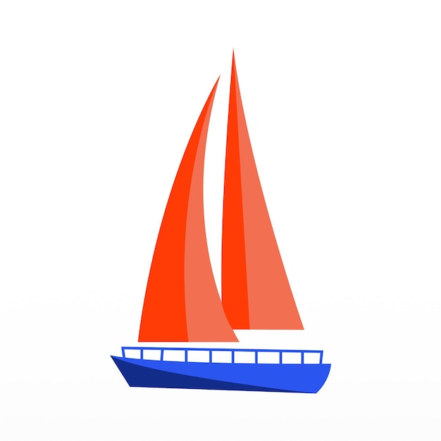 Vector sailboat logo design concept simple sail logo template