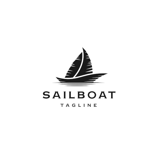 Sailboat logo icon design template