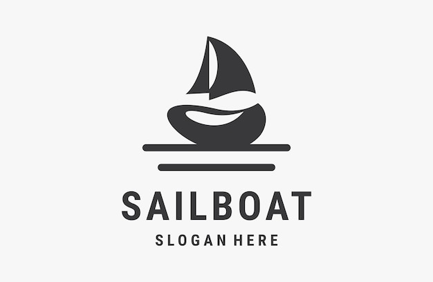 Sailboat logo template vector illustration design