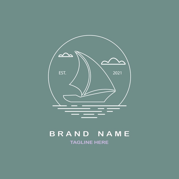 Вектор Парусник логотип старинный шаблон дизайн вектор для бренда или компании и других