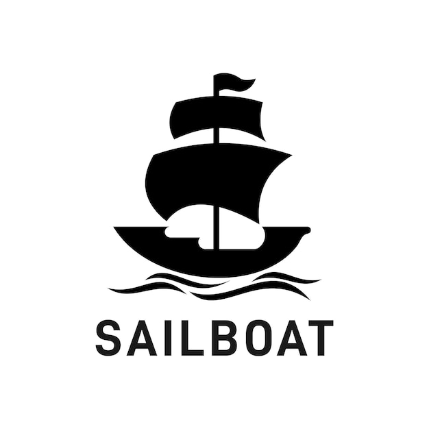 Sailboat Silhouette Logo Design Inspiration