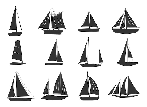 Sailboat Silhouette Yacht Sailboat Silhouette Sailing Boat Silhouette Sailboat Icon