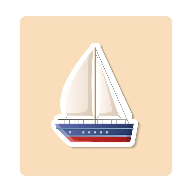 Sailboat sticker illustration boat sail mast water editable