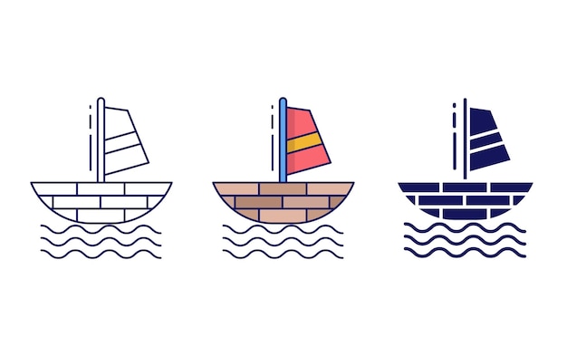 Vector sailboat vector icon