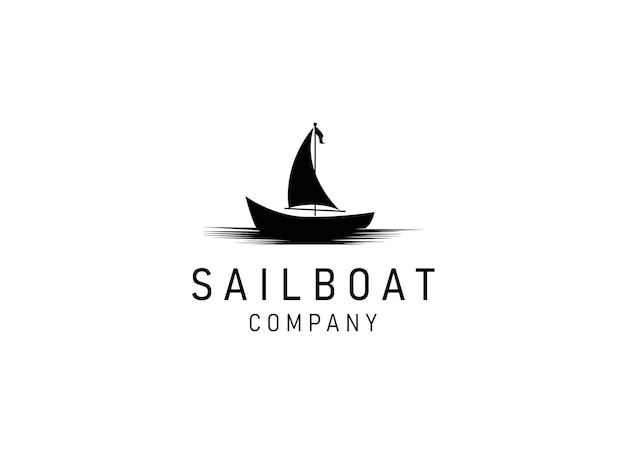 Logo vintage barca a vela, poster. emblema nautico con barca a vela.