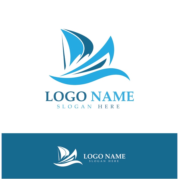 Sailing boat daily cruises sea travel vector logoicon