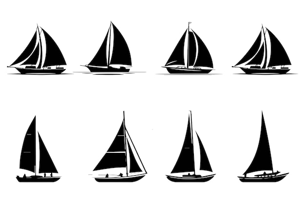 ベクトル 帆船のアイコンとシンボルのベクトルイラスト フラットデザインスタイル