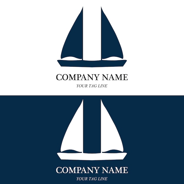 帆船のロゴとシンボルベクトル