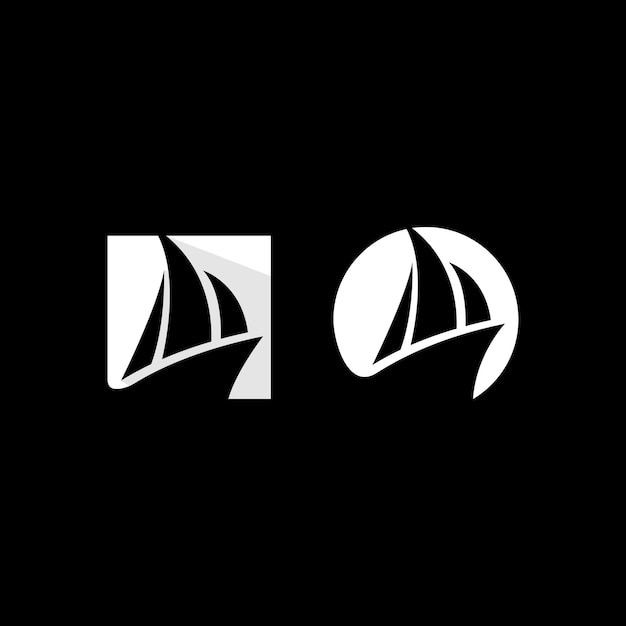 Collezione di design del logo della barca a vela