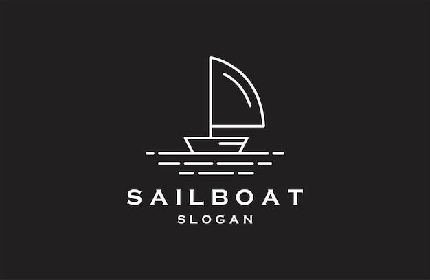 Premium Vector | Sailing boat logo line art design vector inspiration