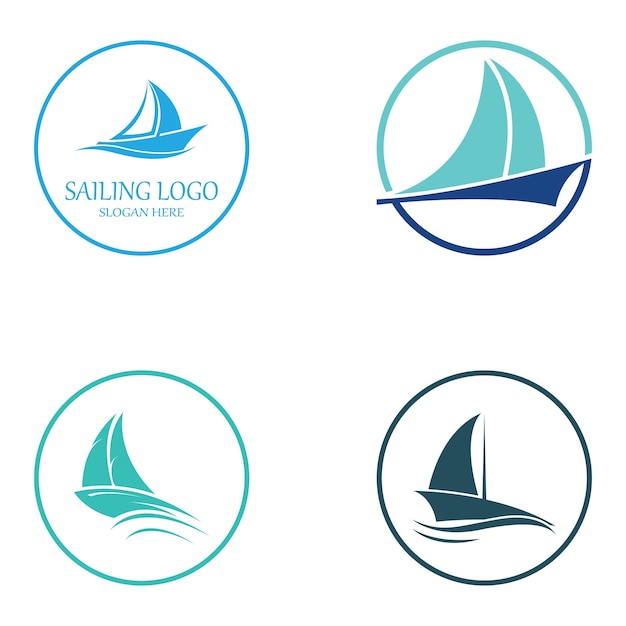 Вектор шаблона логотипа парусной лодки