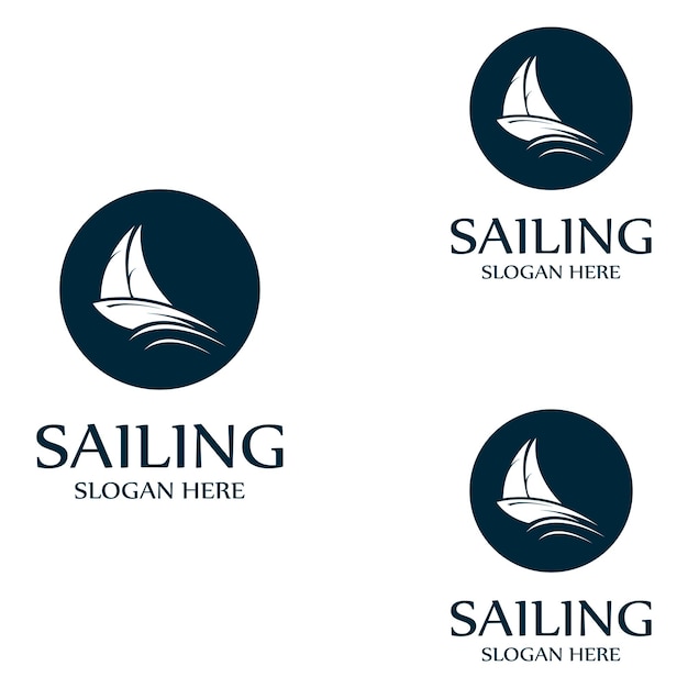 Sailing boat logo Template vector