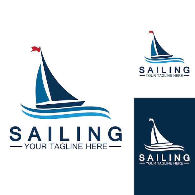 Sailing boat logo Template vector