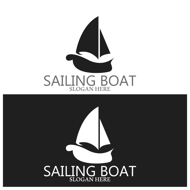 Sailing boat logo and vector template