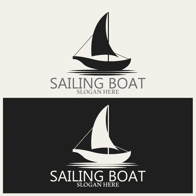 Sailing boat logo and vector template