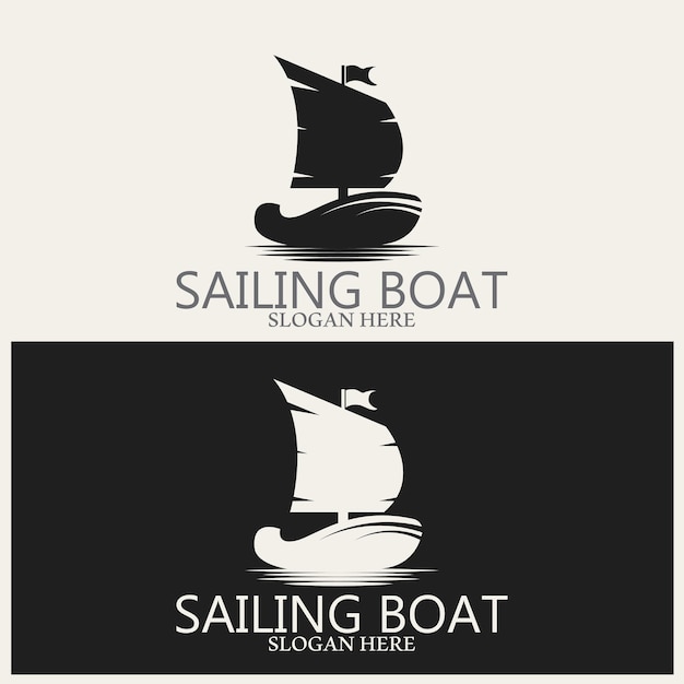 Sailing boat logo and vector template