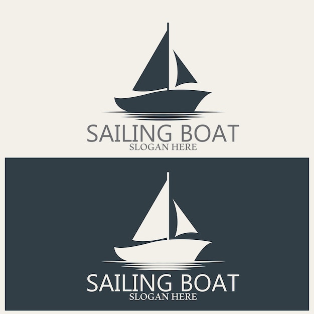 帆船のロゴとベクトルテンプレート