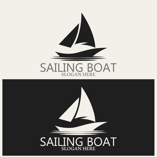 Sailing boat logo and vector template