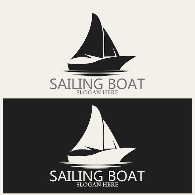 Sailing boat logo and vector template