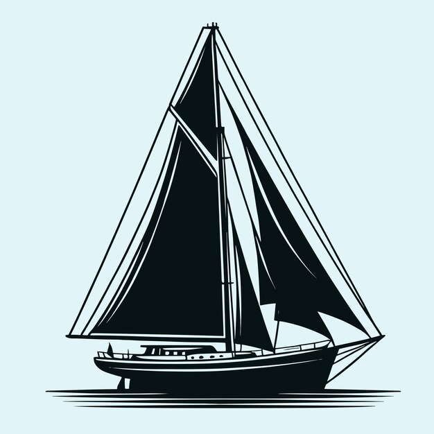 Sailing Boat Silhouette Illustration Free Vector