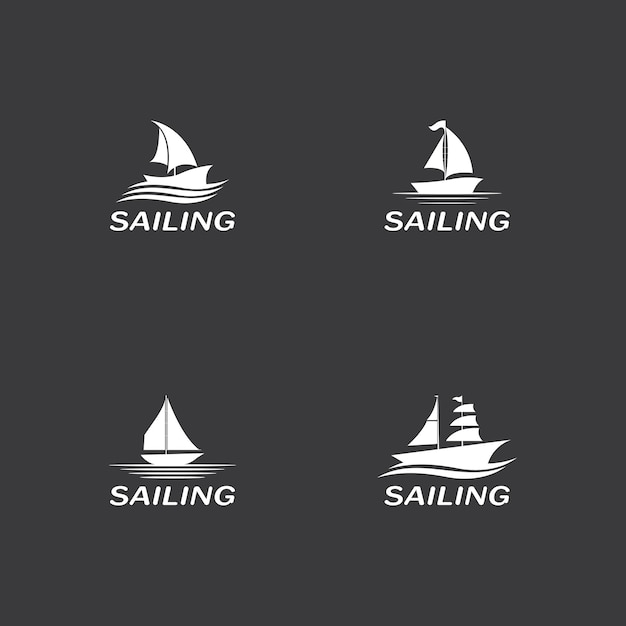 Sailing boat yacht logo vector illustration